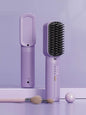Lavender Trendsi cordless heated straightening comb with ergonomic handle and ceramic plates for smooth, frizz-free hair styling.