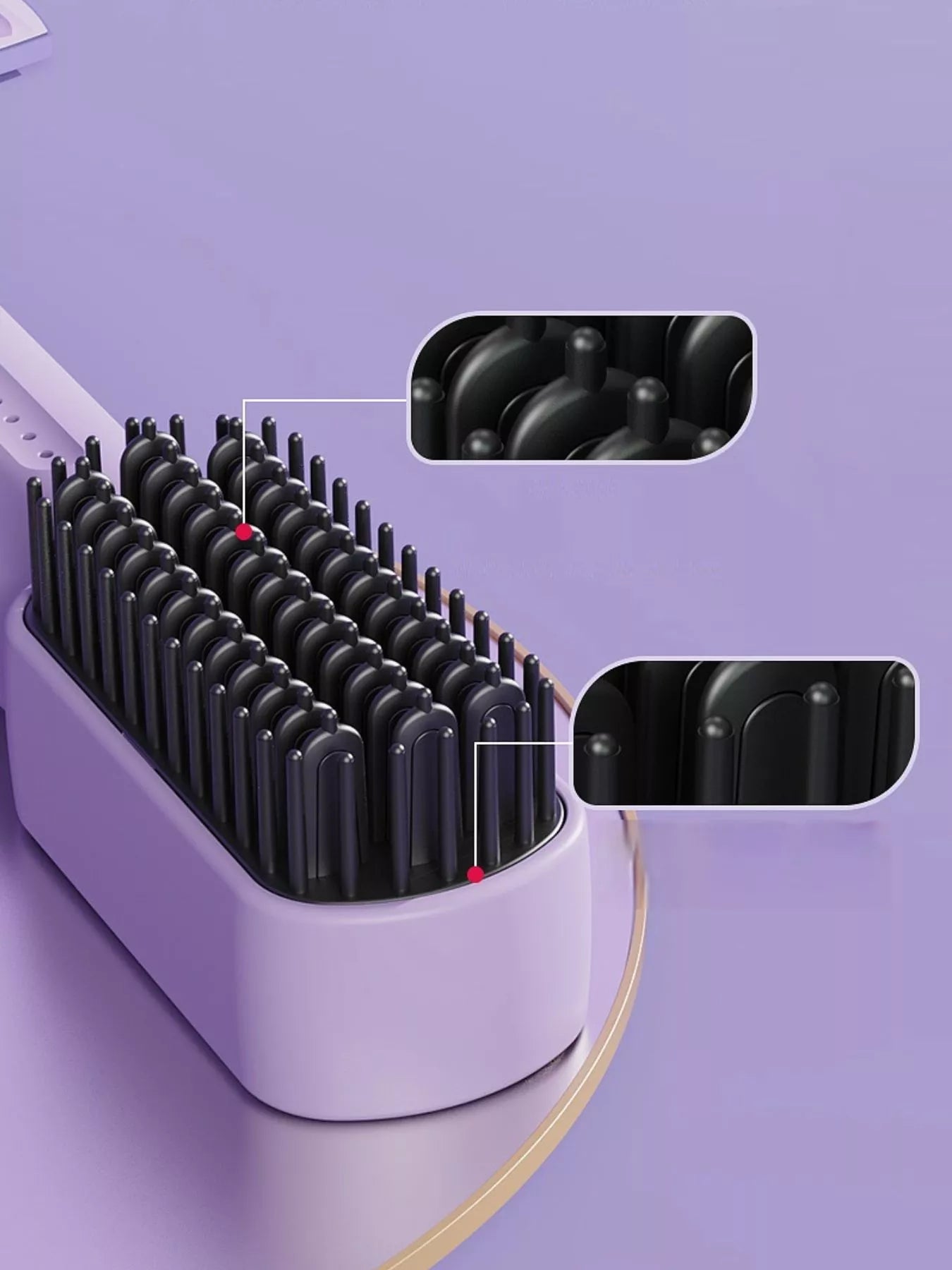 Lavender Trendsi cordless heated straightening comb for sleek, straight hair styling with easy, portable design.