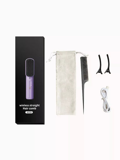 Lavender Trendsi cordless heated straightening comb with ergonomic handle and adjustable temperature for smooth hair styling