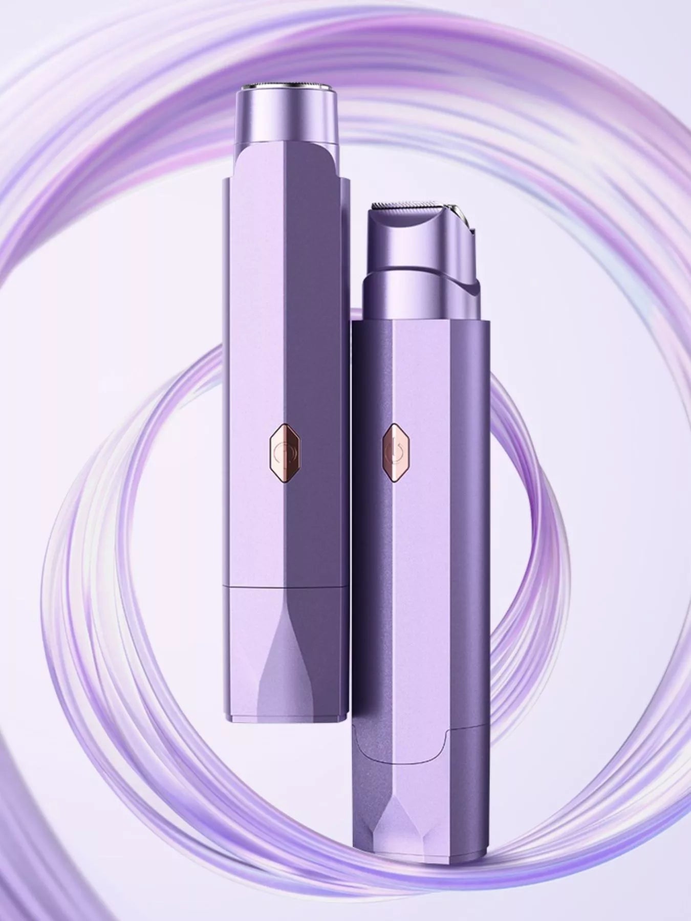 Lavender portable hair removal epilator from Trendsi with compact design and multiple attachments for easy at-home use.