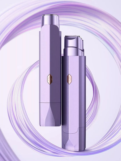 Lavender portable hair removal epilator from Trendsi with compact design and multiple attachments for easy at-home use.