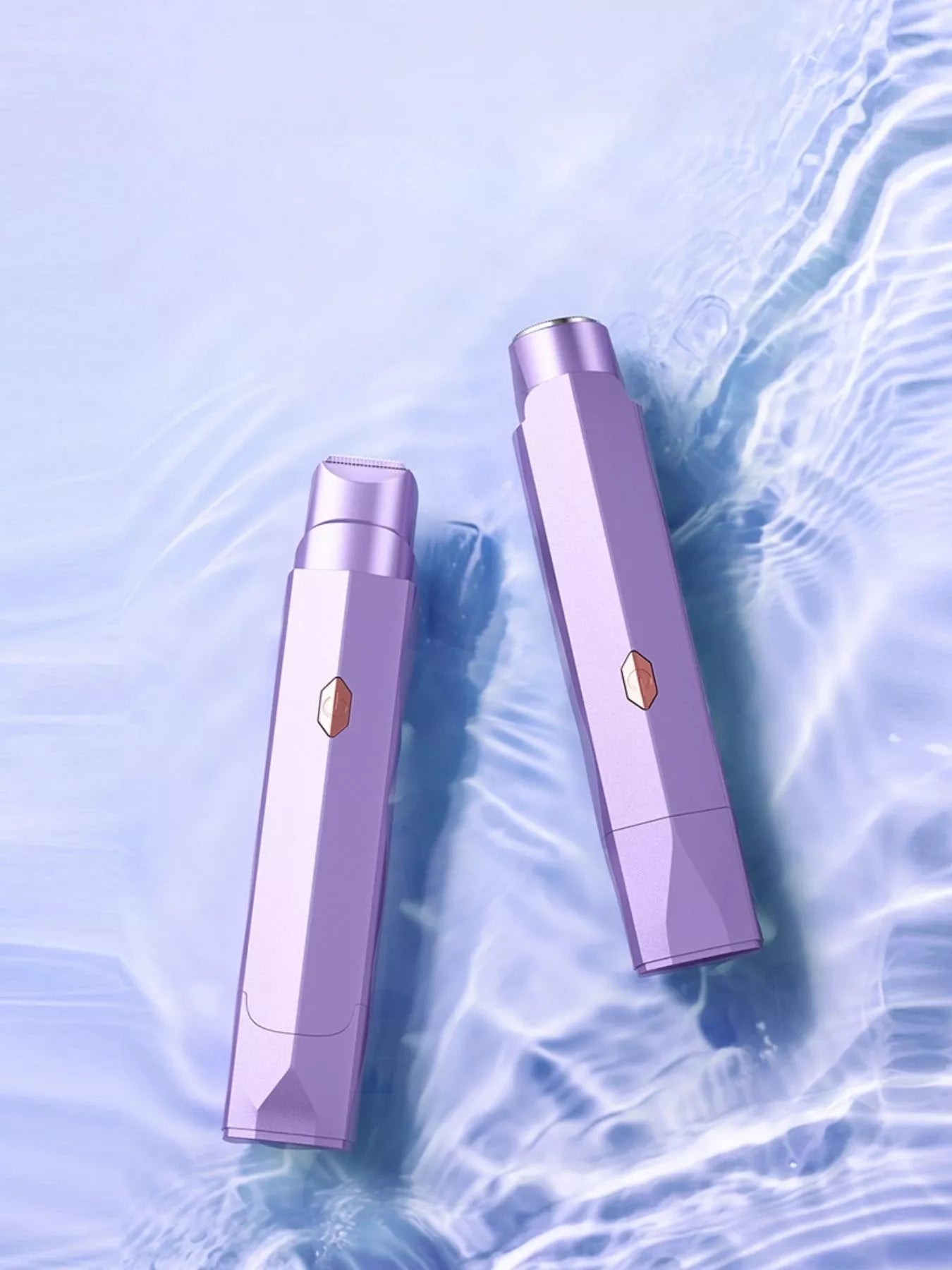 Lavender portable hair removal epilator by Trendsi showing a compact device with various attachments for efficient hair removal.