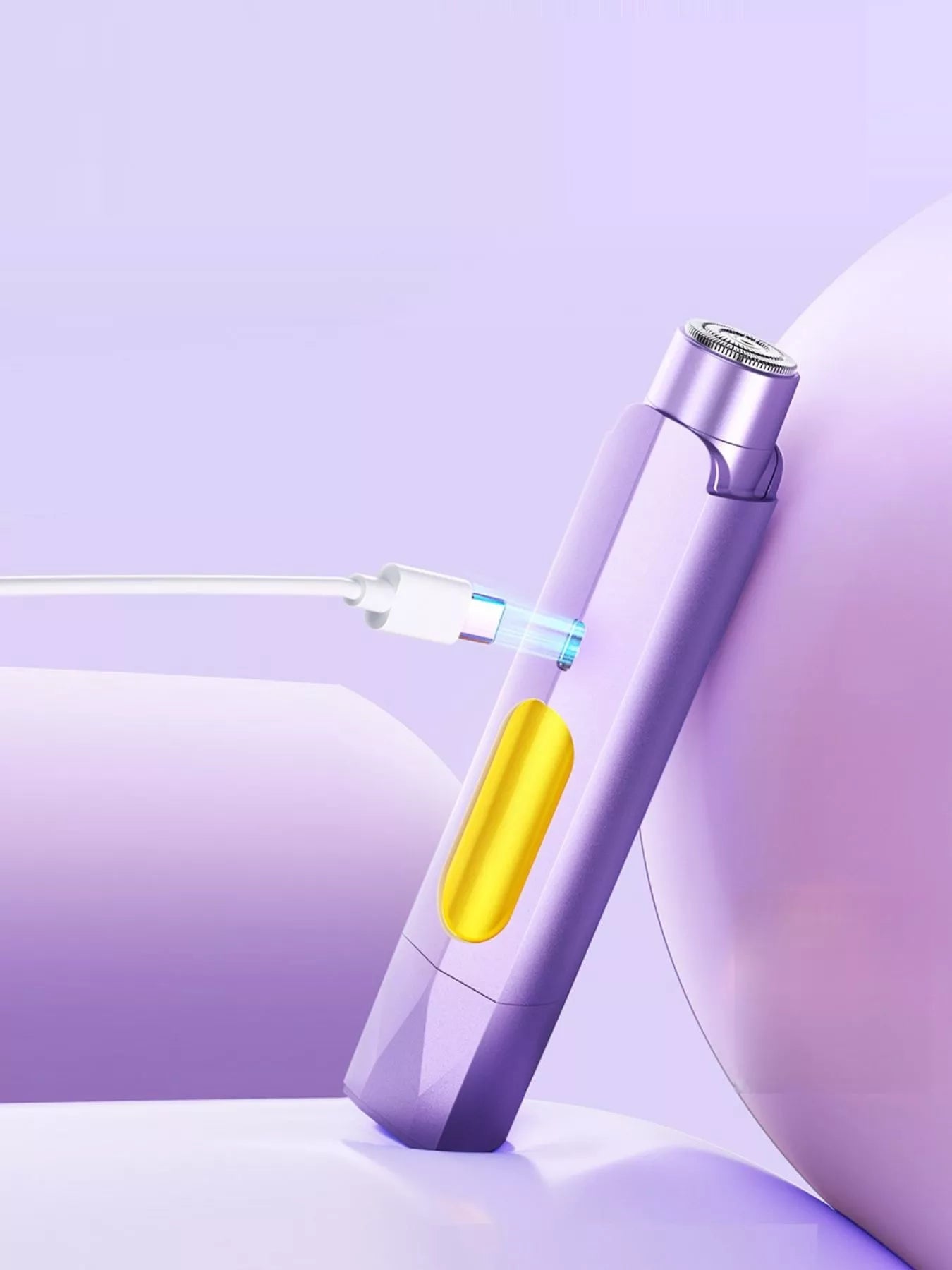 Lavender portable hair removal epilator by Trendsi, compact device with multiple attachments for painless hair removal.