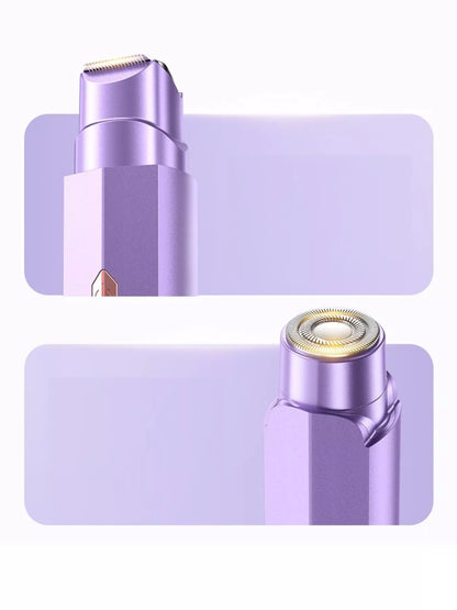 Lavender portable hair removal epilator by Trendsi, compact device with multiple attachment heads for easy at-home hair removal.