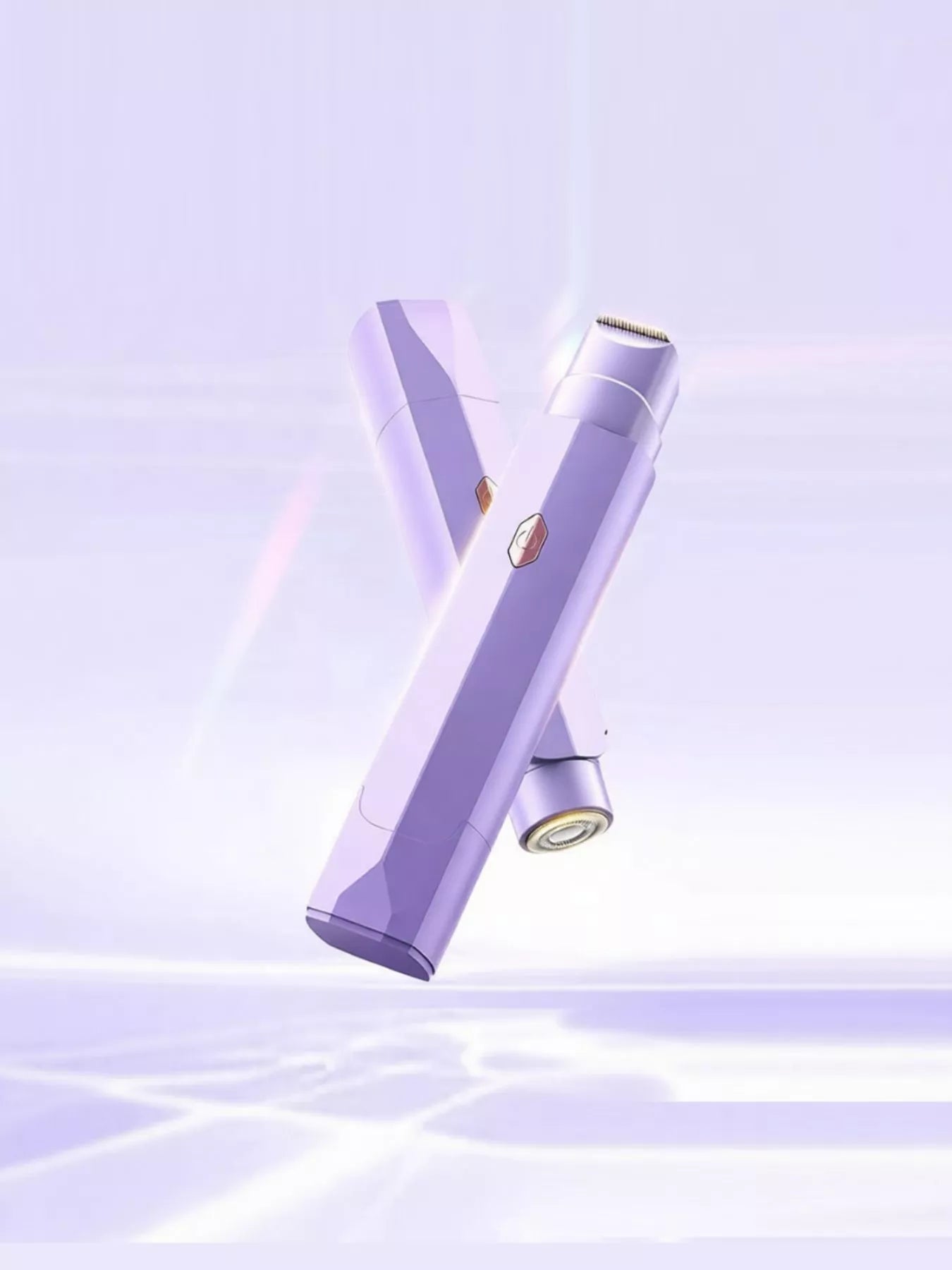Lavender portable hair removal epilator by Trendsi, compact device with multiple attachments for effective body hair removal.