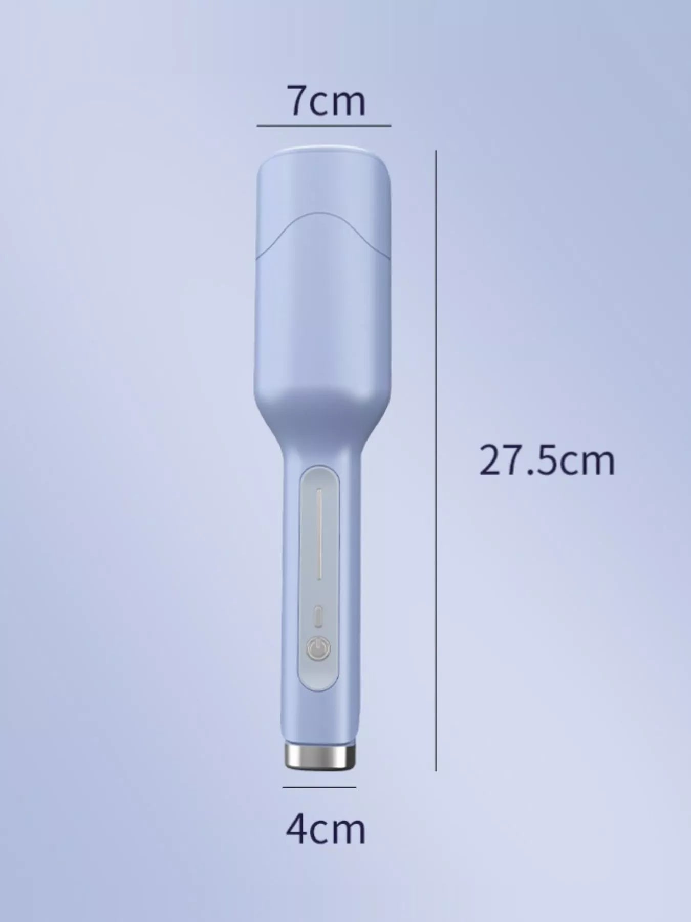 Light blue portable cordless curling iron from Trendsi with European plug, ideal for styling on the go.