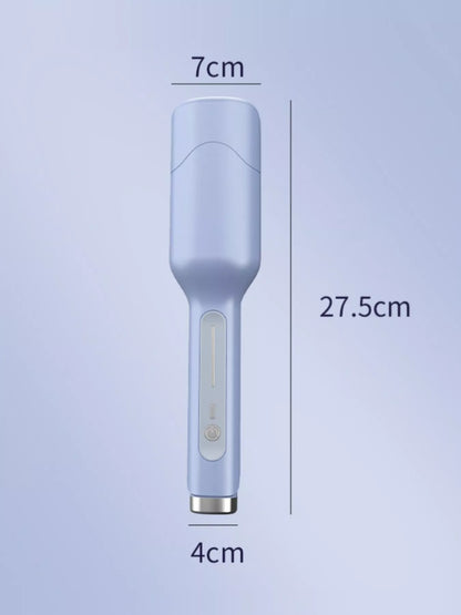 Light blue portable cordless curling iron from Trendsi with European plug, ideal for styling on the go.
