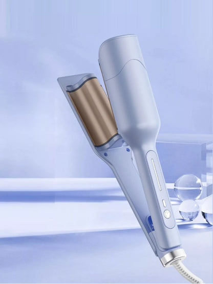 Light blue portable cordless curling iron from Trendsi with European plug, compact design for easy styling on the go.