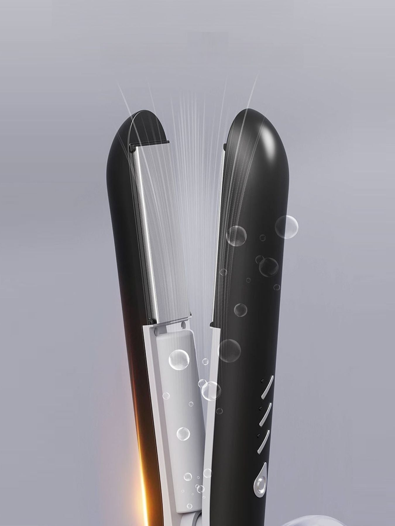 Light blue Trendsi fast heating hair straightener with sleek design and ceramic plates for smooth, shiny hair styling.