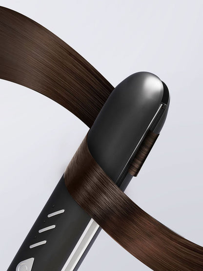 Light blue Trendsi fast heating hair straightener with ceramic plates, designed for smooth, sleek styling.