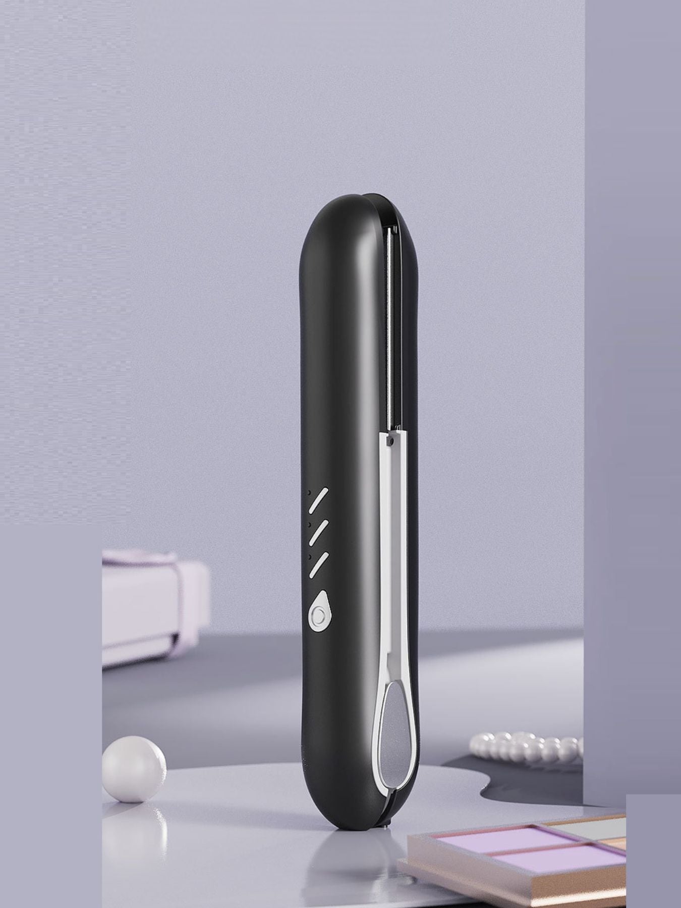 Light blue Trendsi fast heating hair straightener with ceramic plates, sleek design, and adjustable temperature settings.