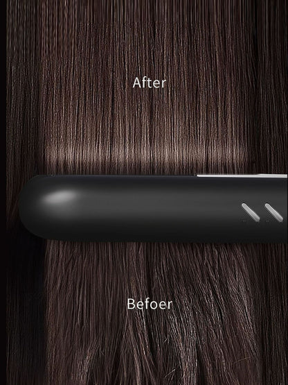 Light blue Trendsi fast heating hair straightener with ceramic plates, designed for sleek, straight hairstyles.