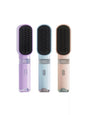 Light blue Trendsi straightening comb with LCD display and fast heating for sleek, straight hair styling.