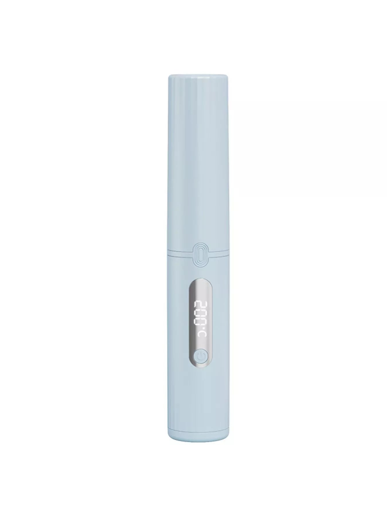 Light blue portable heated straightening comb by Trendsi, compact design for easy hair styling and straightening on the go.