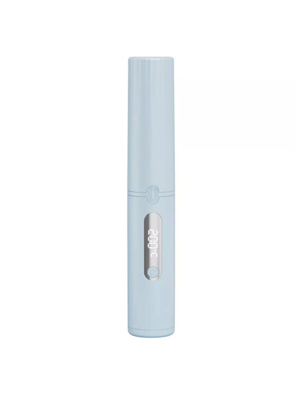 Light blue portable heated straightening comb by Trendsi, compact design for easy hair styling and straightening on the go.