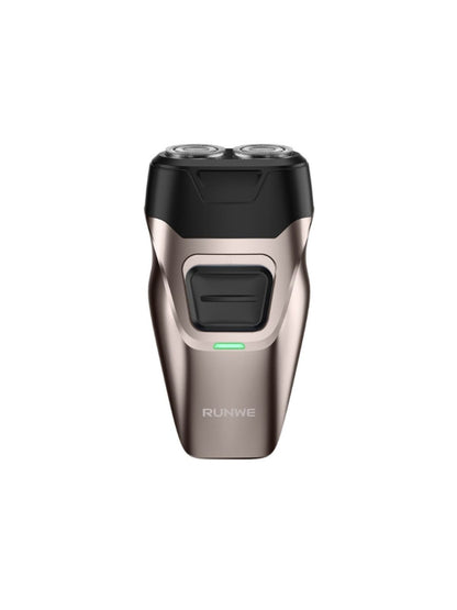 Light blue portable electric foil shaver by Trendsi, compact design ideal for easy grooming and close shave.