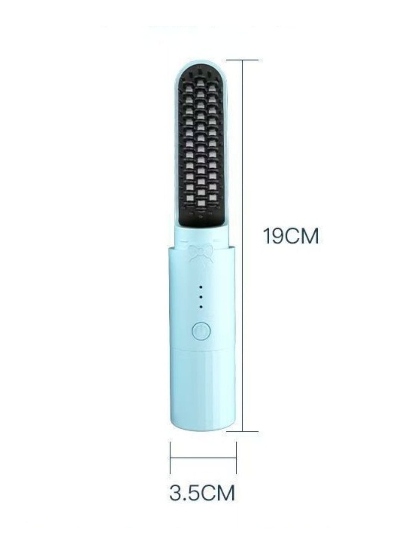 Light blue portable heated straightening comb by Trendsi, designed for easy hair styling on the go.