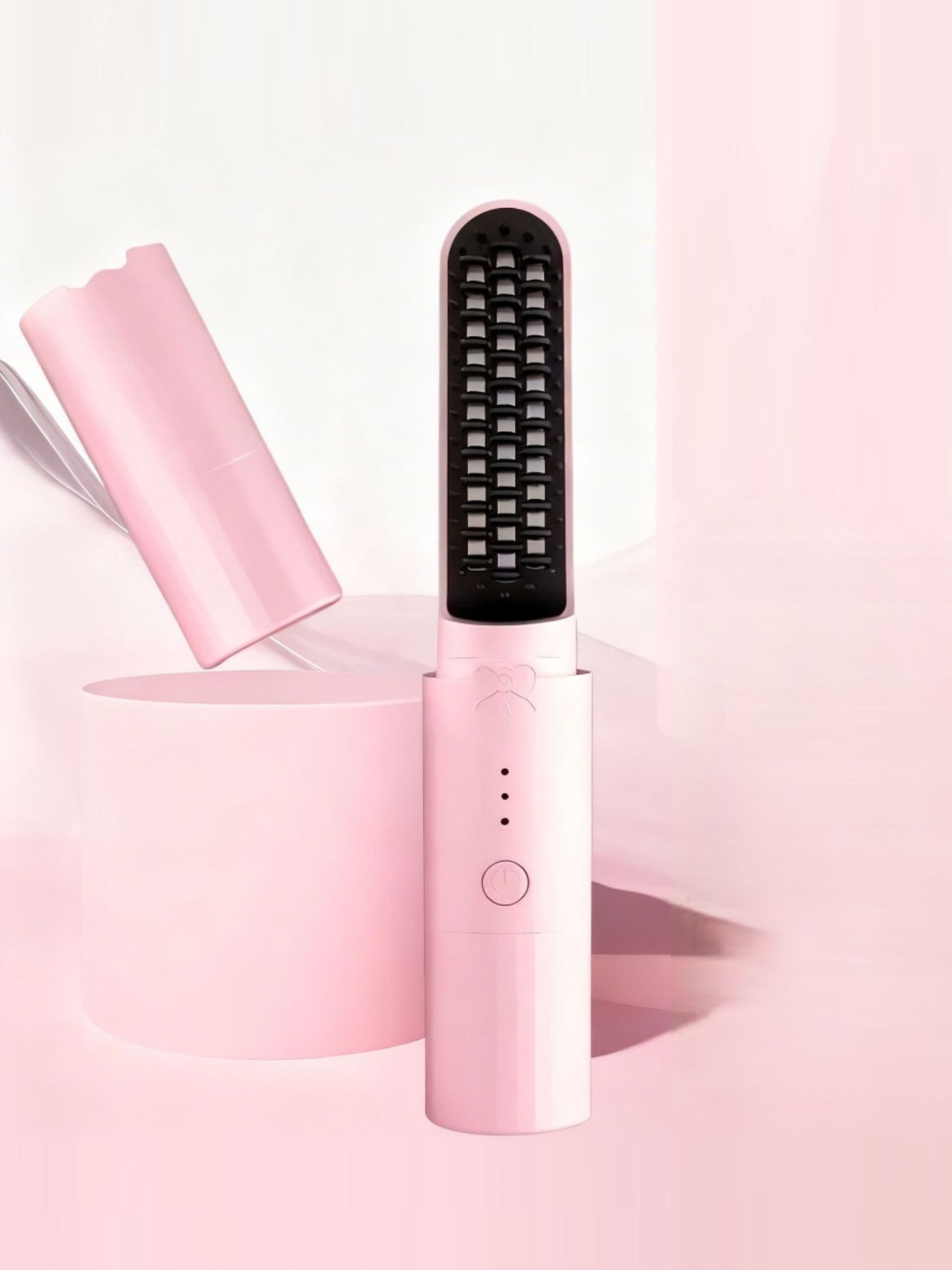 Light blue portable heated straightening comb by Trendsi, compact hair styling tool with adjustable temperature settings.