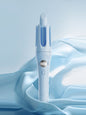 Light blue rotating ceramic hair curling iron by Trendsi with ergonomic handle and adjustable temperature settings.