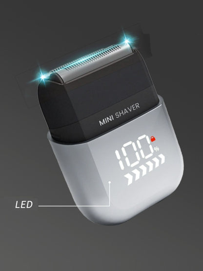 Light blue waterproof electric shaver by Trendsi with a sleek design, suitable for wet and dry shaving.