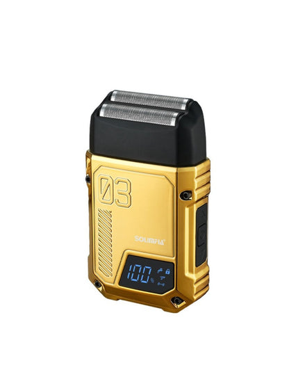 Light gray electric foil shaver by Trendsi with a sleek design, compact and suitable for close facial hair grooming.