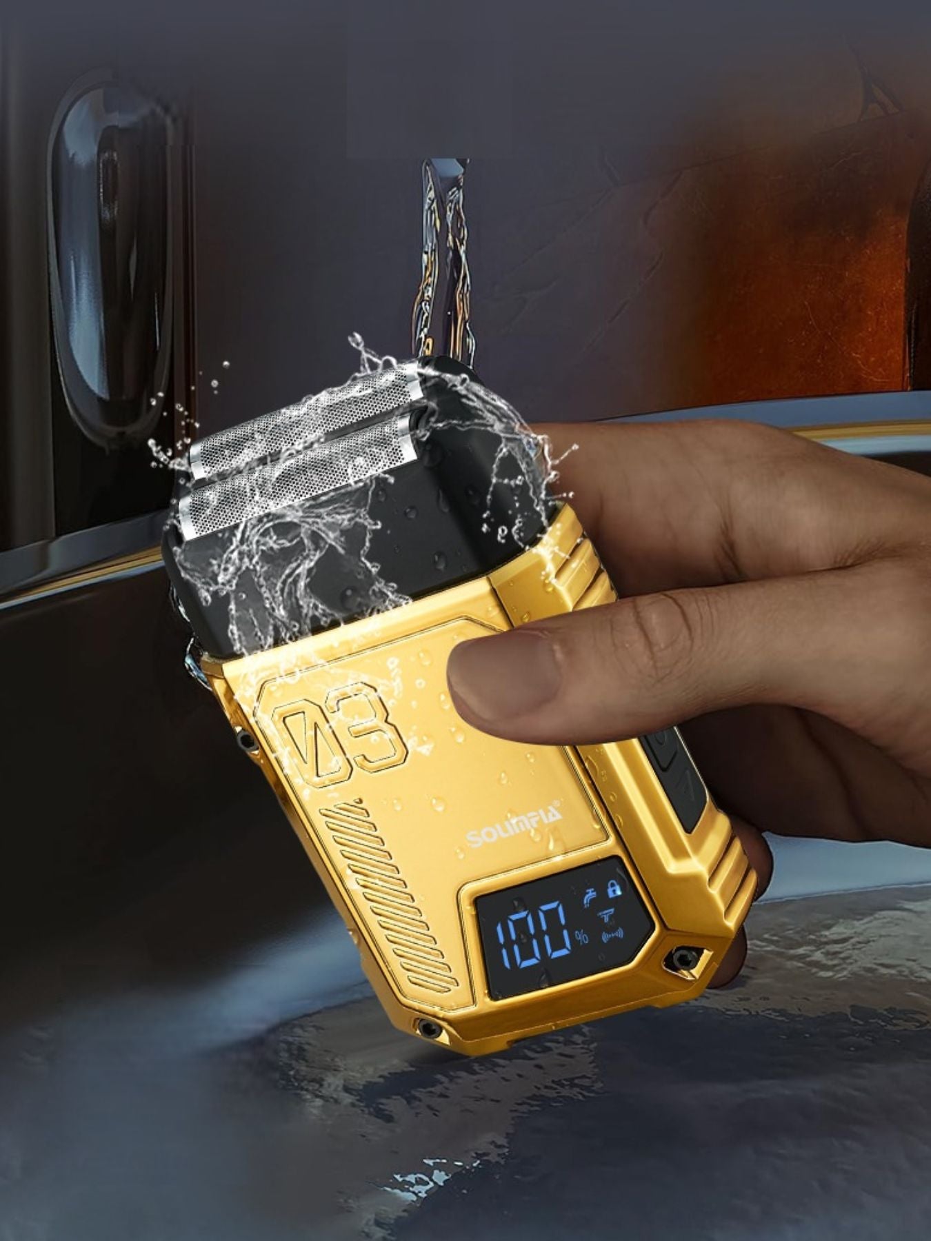 Light gray Trendsi electric foil shaver with a sleek design, suitable for close and comfortable shaving.
