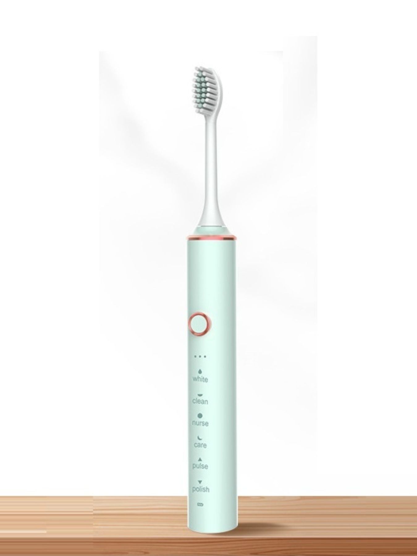 Light green Trendsi electric toothbrush with multiple cleaning modes, featuring a sleek design and ergonomic handle.