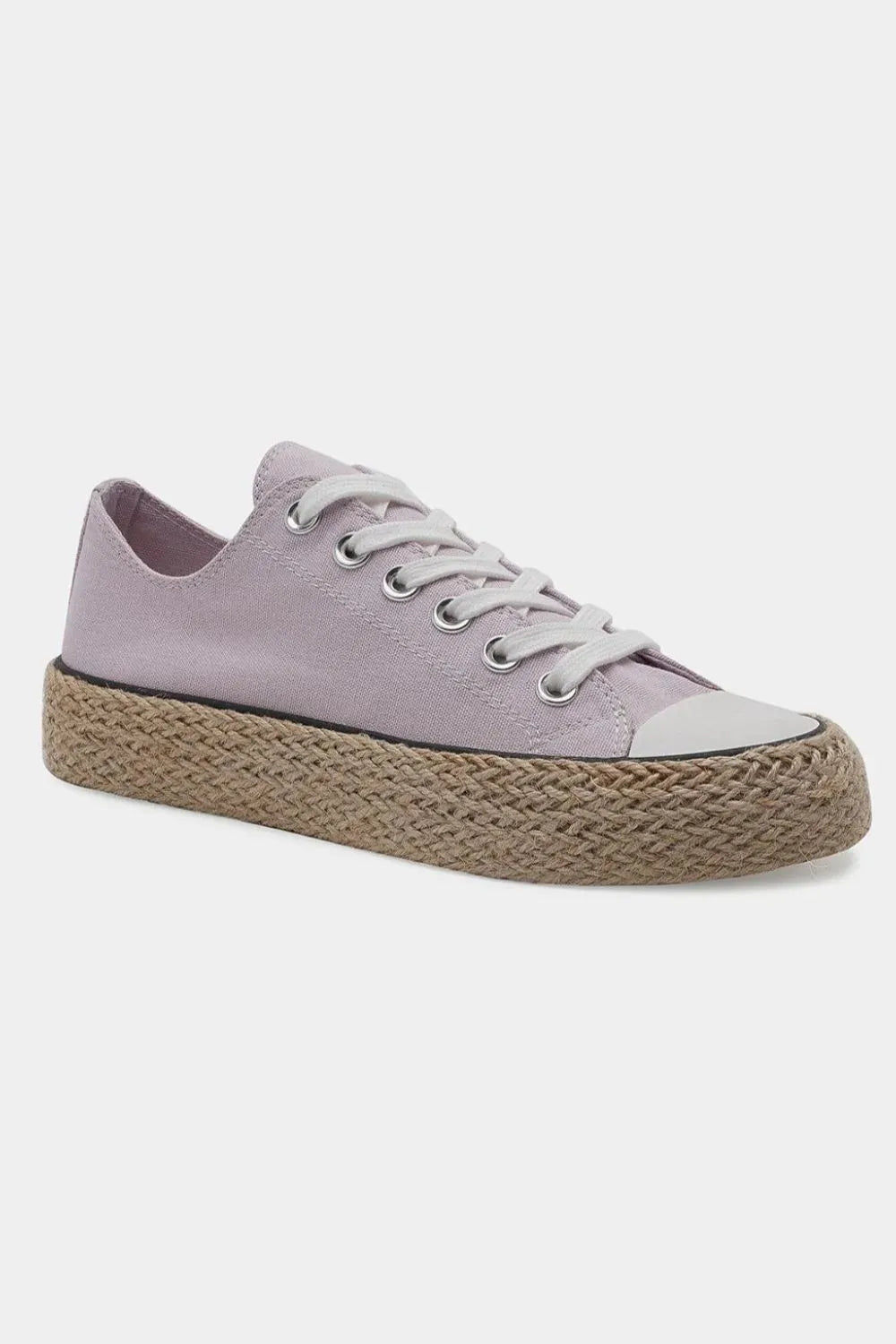 Lilac Beast Fashion lace-up woven espadrille sole sneakers with trendy design and comfortable fit, by Trendsi.
