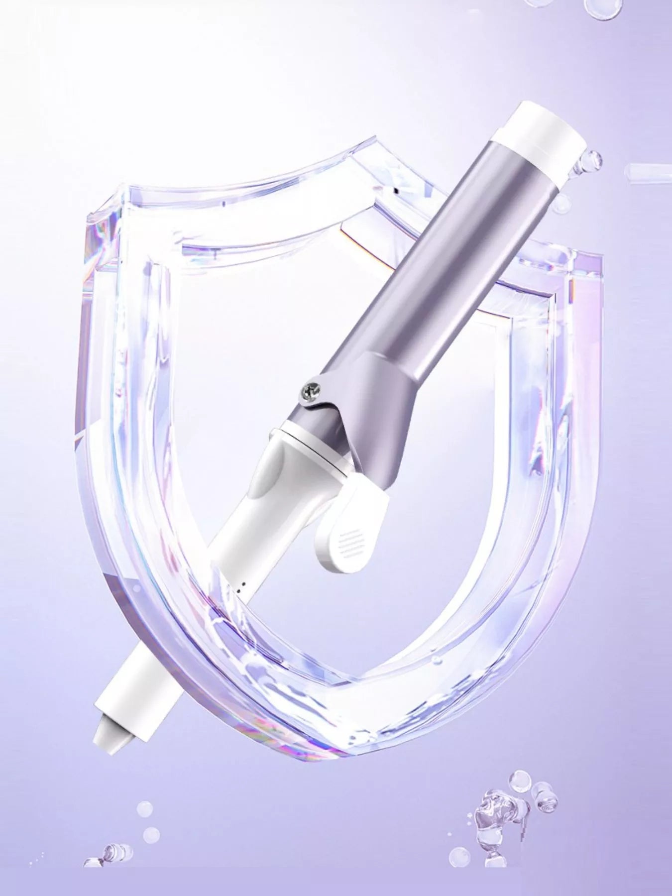 Trendsi adjustable temperature lilac curling iron with European plug for versatile hair styling.