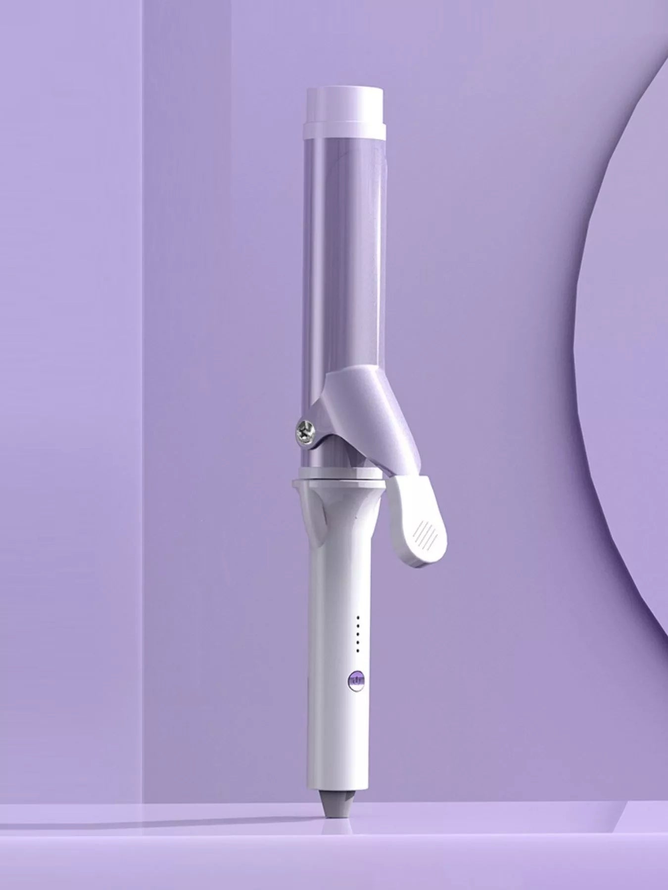 Trendsi adjustable temperature curling iron with lilac handle and European plug, ideal for creating styled curls and waves.