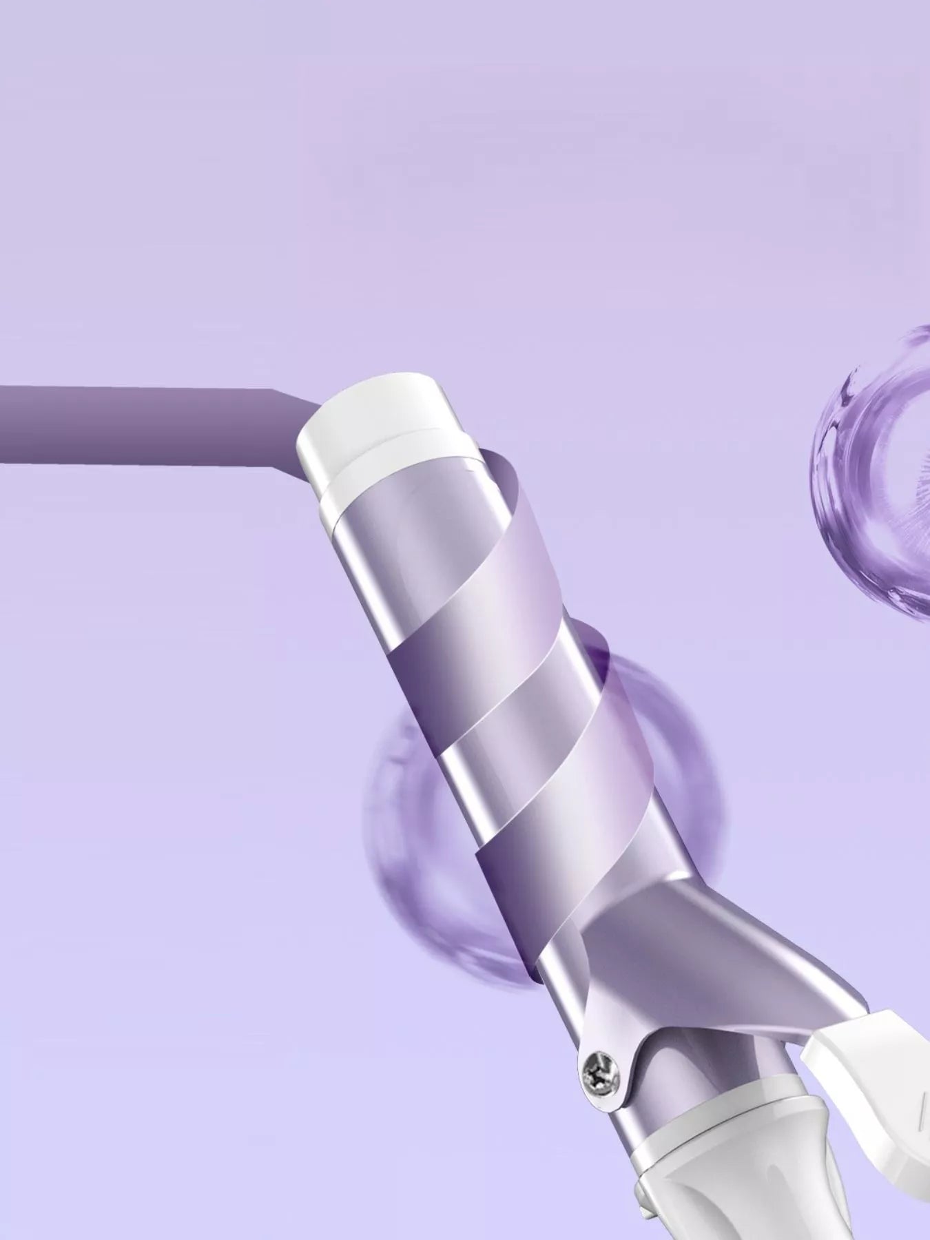 Lilac adjustable temperature curling iron by Trendsi with European plug, featuring a sleek design for versatile styling.