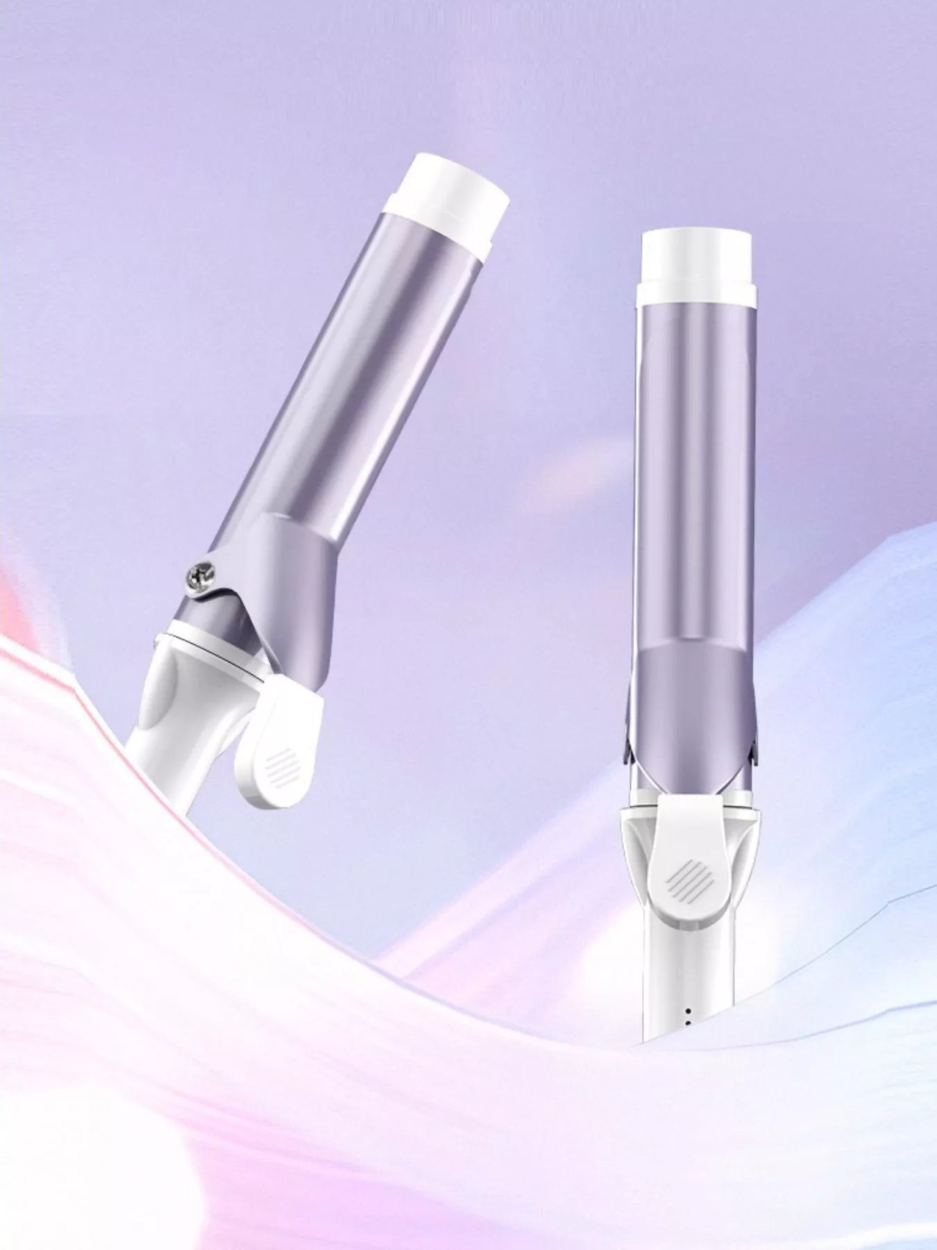 Lilac adjustable temperature curling iron from Trendsi with European plug, featuring a sleek design for versatile styling.