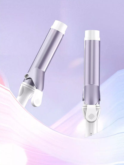 Lilac adjustable temperature curling iron from Trendsi with European plug, featuring a sleek design for versatile styling.
