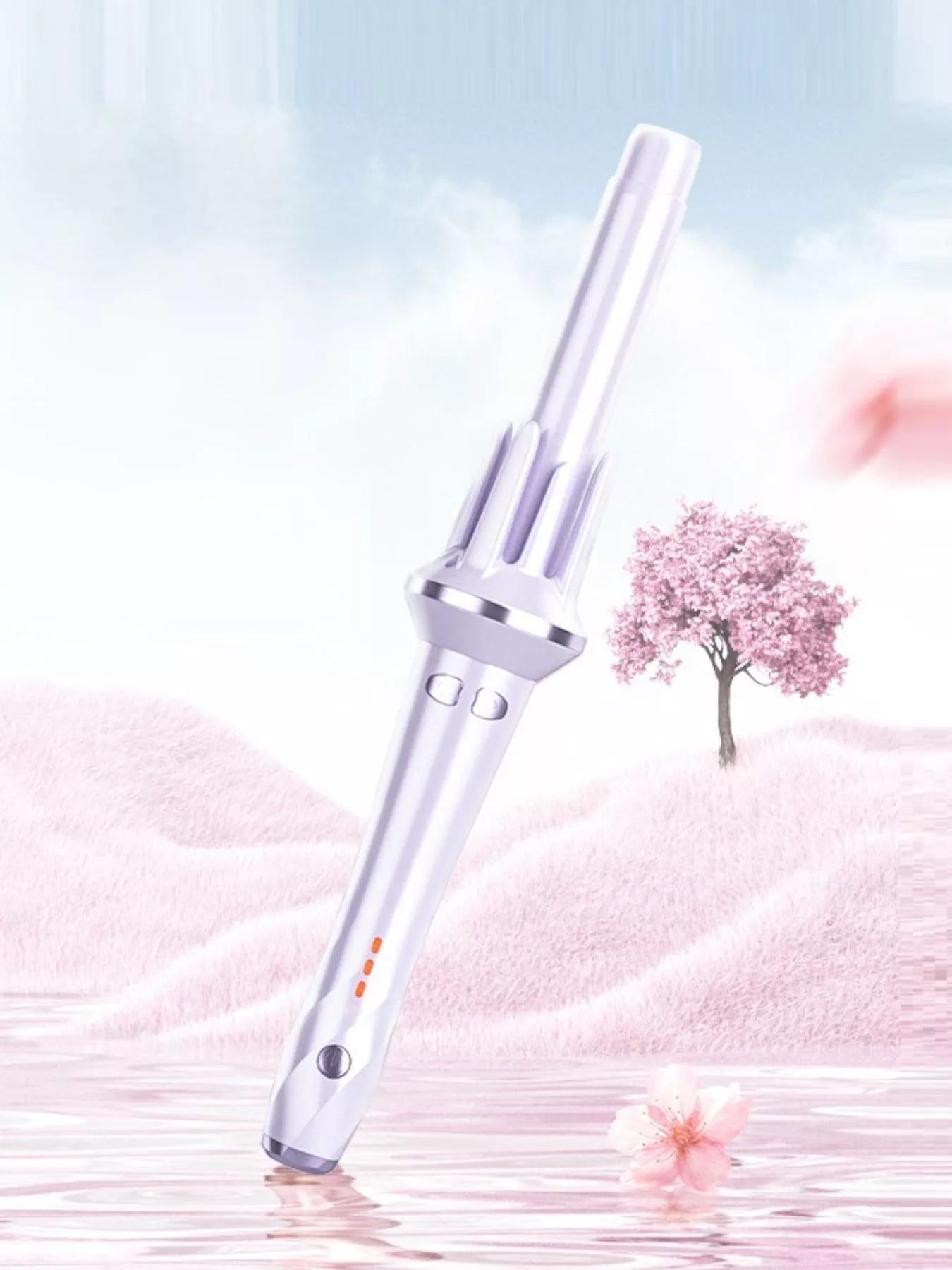 Lilac adjustable temperature rotating curling iron by Trendsi, featuring a European plug and ergonomic design for styling versatility.