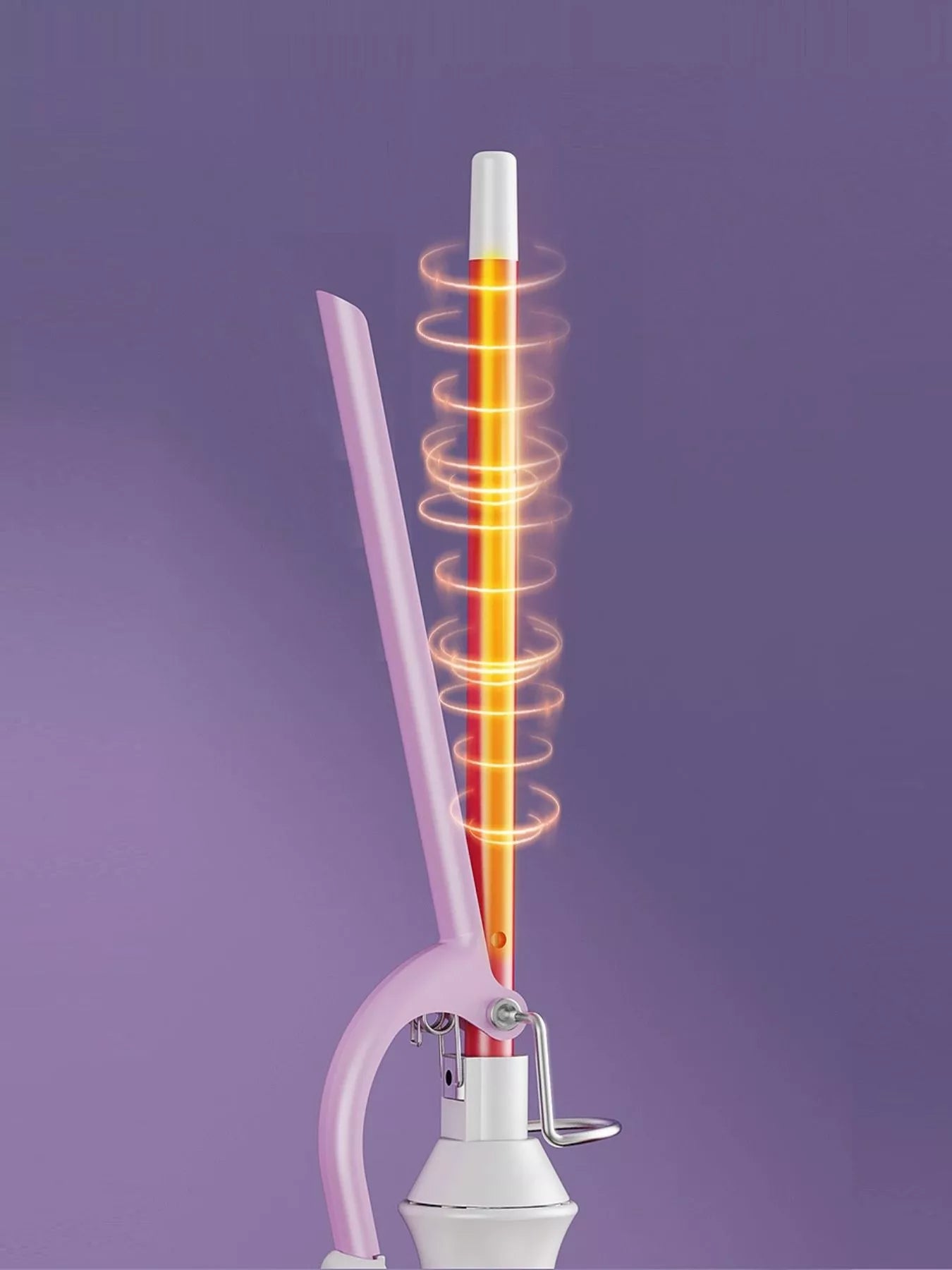 Trendsi fast heating ceramic hair curling iron with lilac finish and European plug, designed for easy styling and smooth curls.