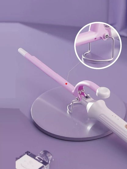 Trendsi fast heating ceramic hair curling iron with lilac handle and European plug, designed for creating stylish curls.