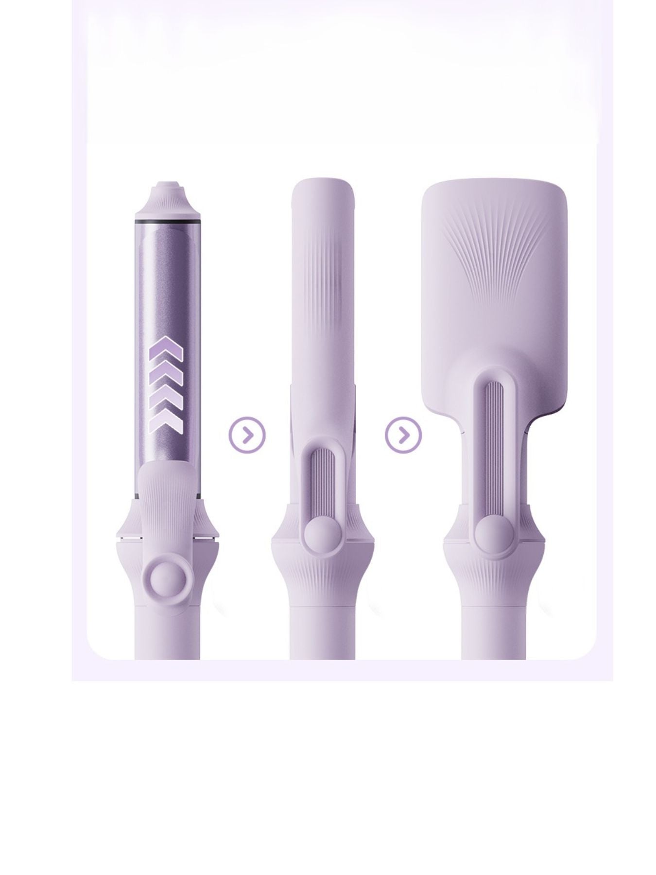 Lilac Trendsi fast heating curling iron with European plug, featuring a sleek design for creating curls and waves.