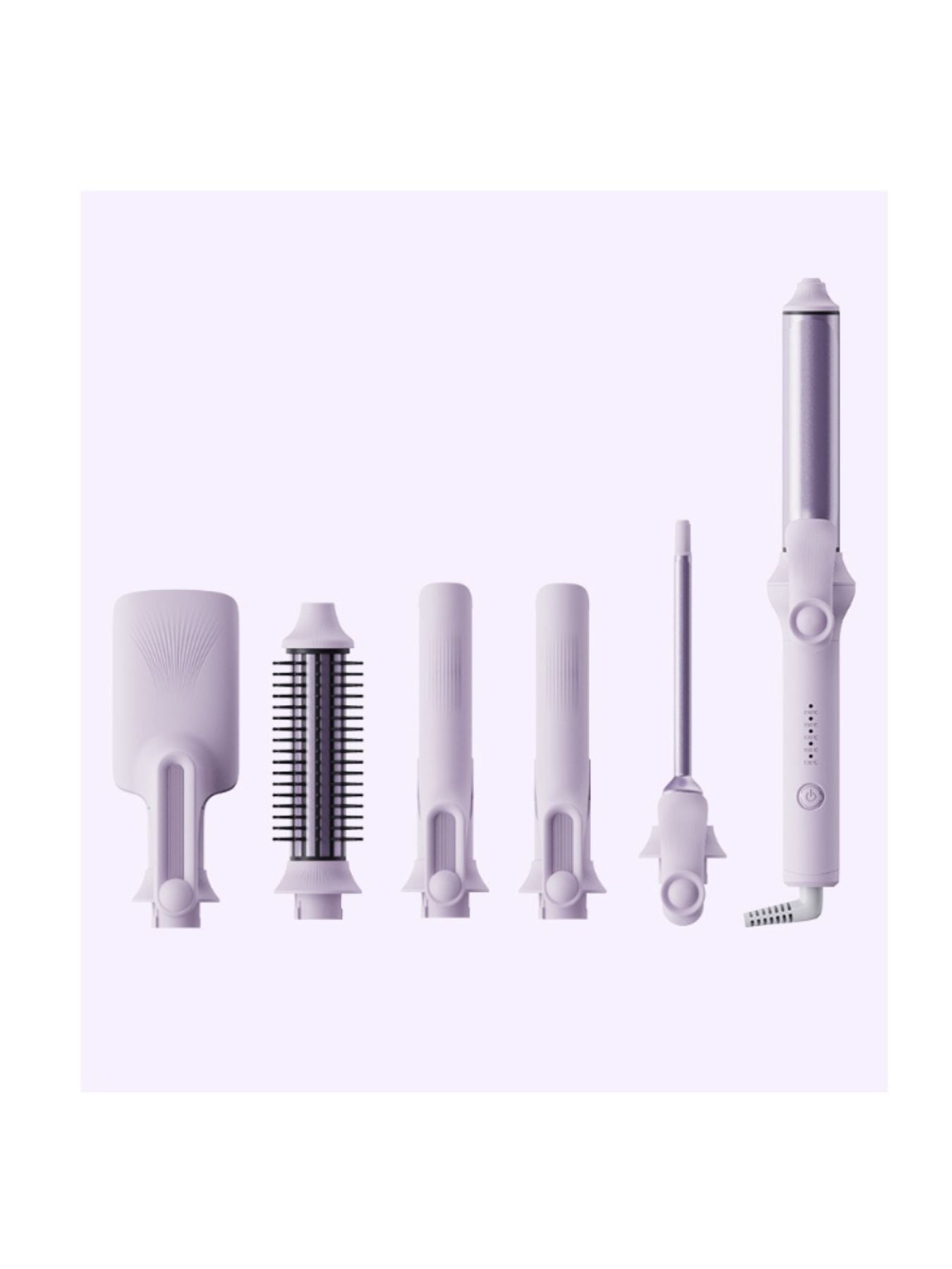 Lilac Trendsi fast heating curling iron with European plug and ergonomic handle for quick, easy curling.