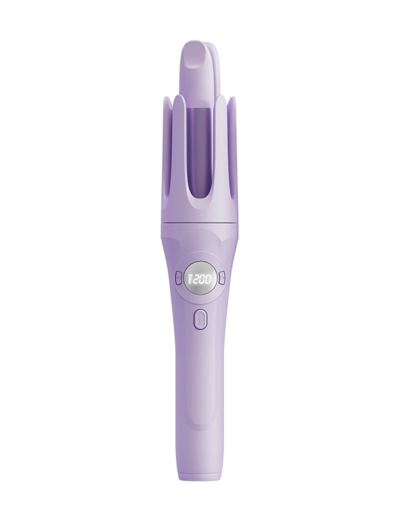 Lilac automatic rotating ceramic curling iron by Trendsi, showcasing its sleek design and rotating barrel for effortless curls.