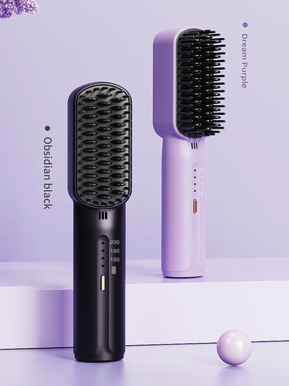 Lilac Trendsi fast heating straightening comb for smooth, straight hair styling with quick heat-up and easy use.