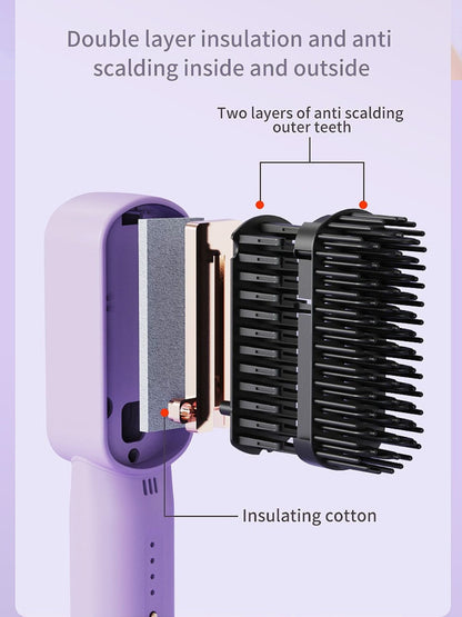 Lilac fast heating straightening comb by Trendsi, with ceramic plates and ergonomic handle for smooth, quick styling.
