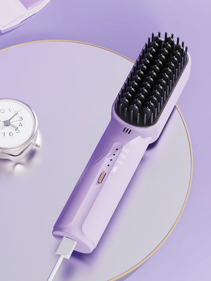 Lilac fast heating straightening comb by Trendsi, designed for quick, efficient hair styling and smoothing.