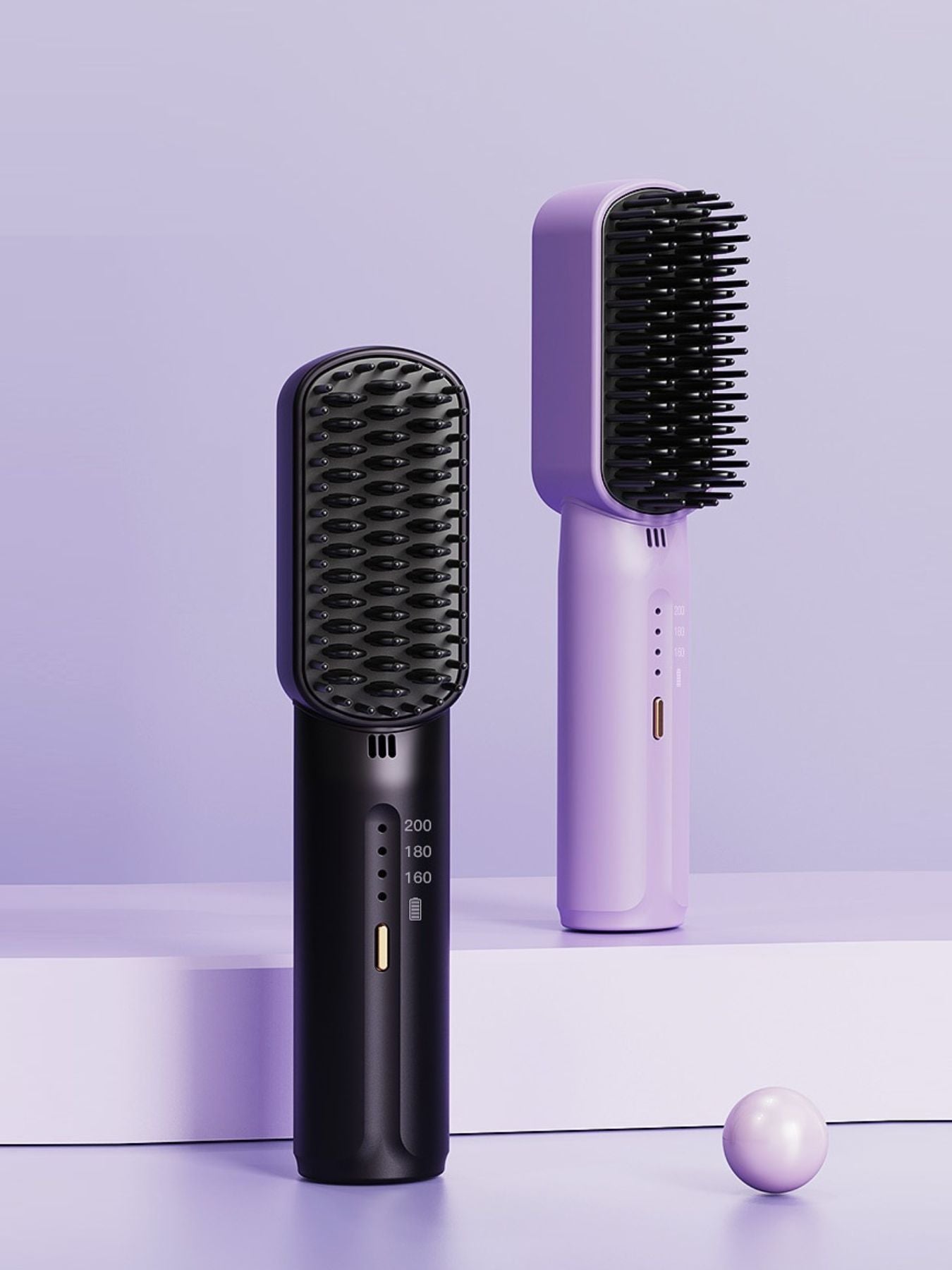 Lilac portable heated straightening comb by Trendsi, compact hair styling tool with adjustable heat settings and ergonomic design.