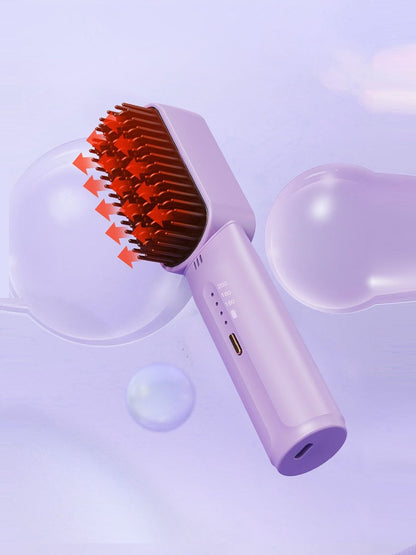 Lilac portable heated straightening comb by Trendsi, compact hair styling tool with adjustable heat for sleek, straight hair.
