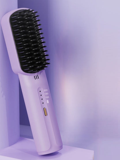 Lilac portable heated straightening comb by Trendsi, compact hair styling tool with adjustable heat settings.