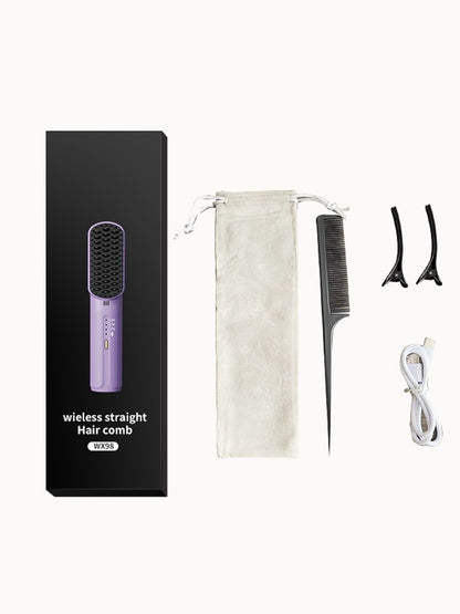 Lilac portable heated straightening comb by Trendsi, compact hair styling tool with adjustable heat for easy straightening.