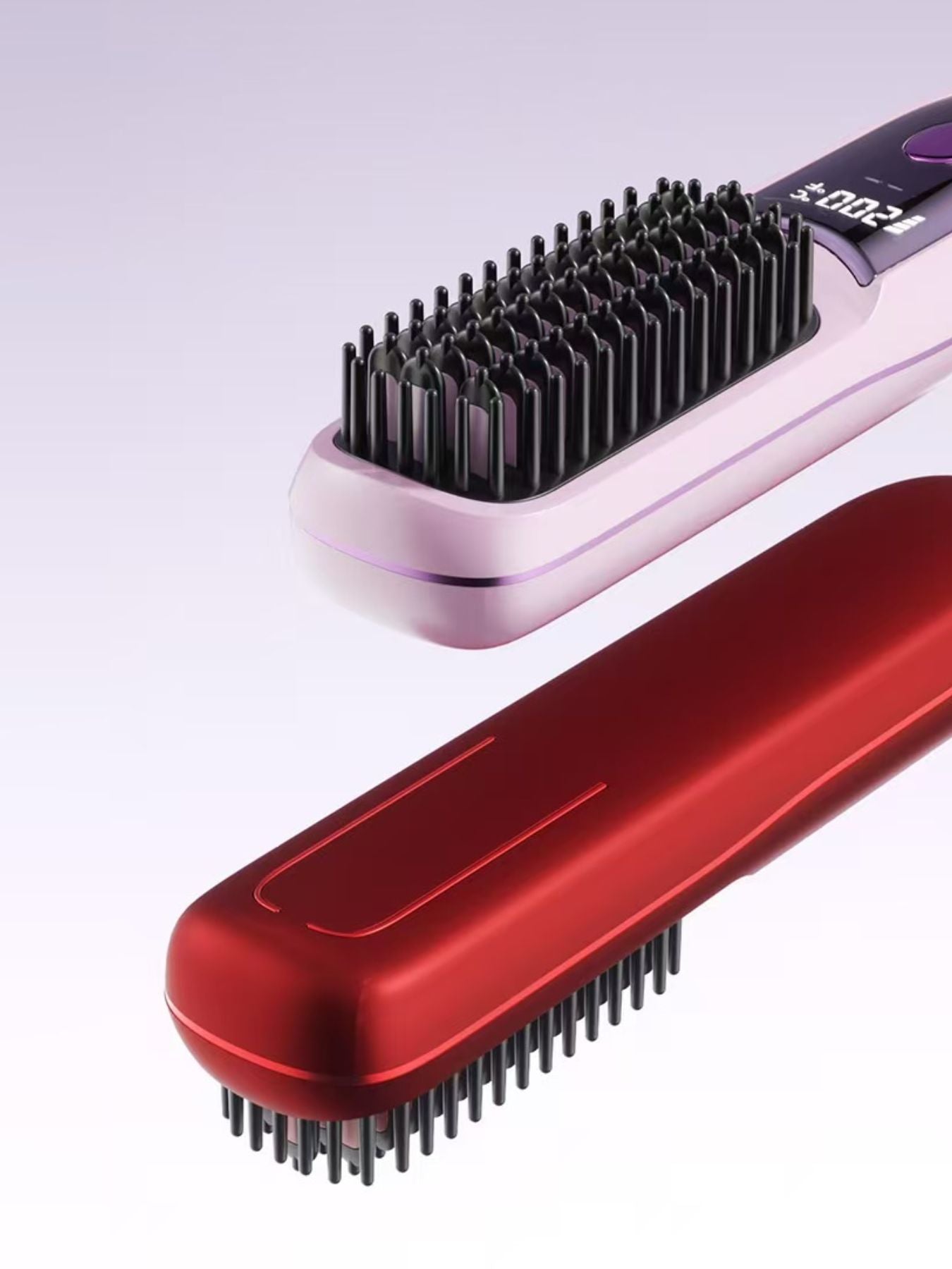 Lilac Trendsi fast heating anti-scald straightening comb with ergonomic design for safe, efficient hair styling.