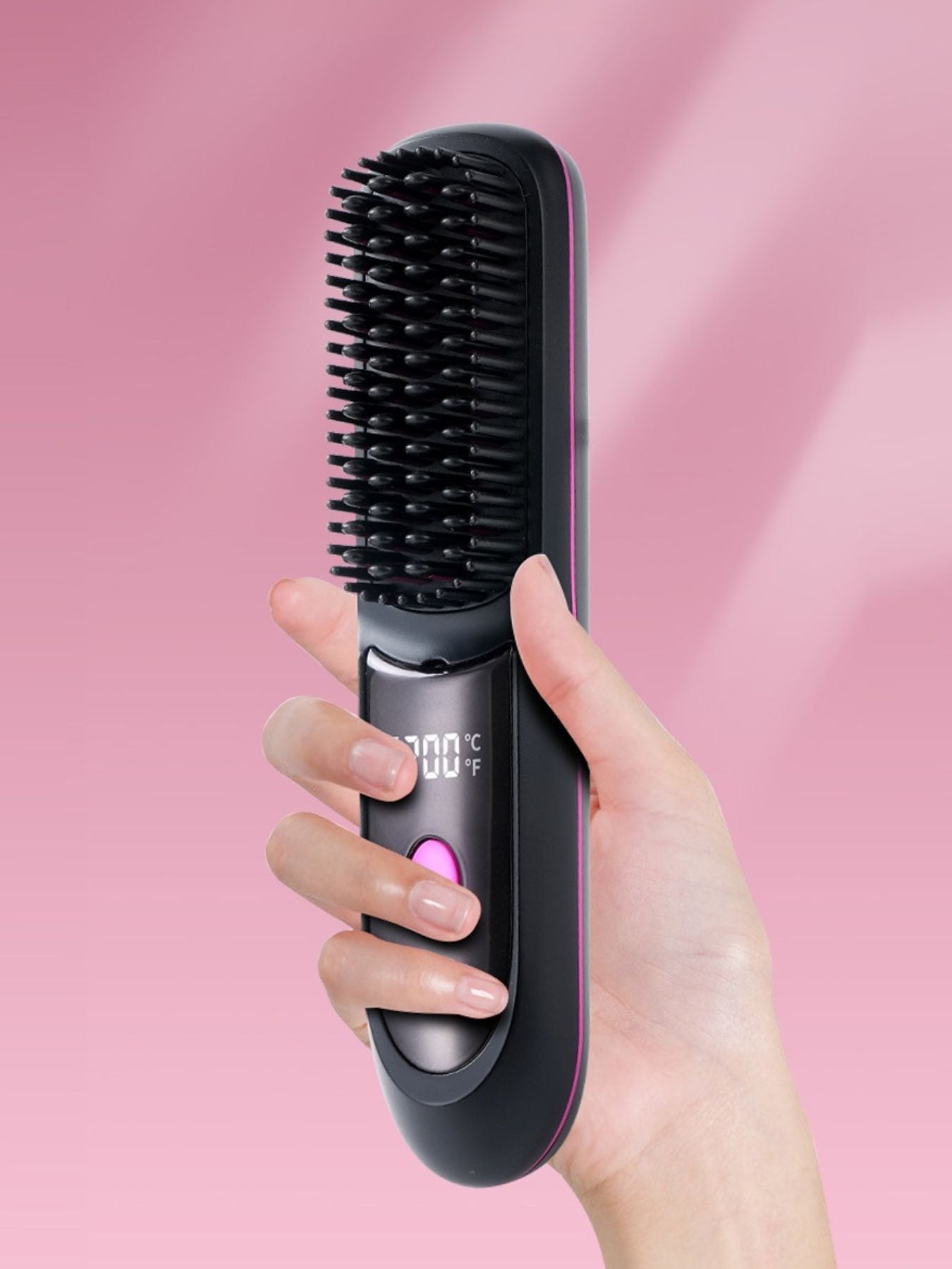 Trendsi fast heating anti-scald straightening comb with lilac color, designed for safe, quick hair styling.