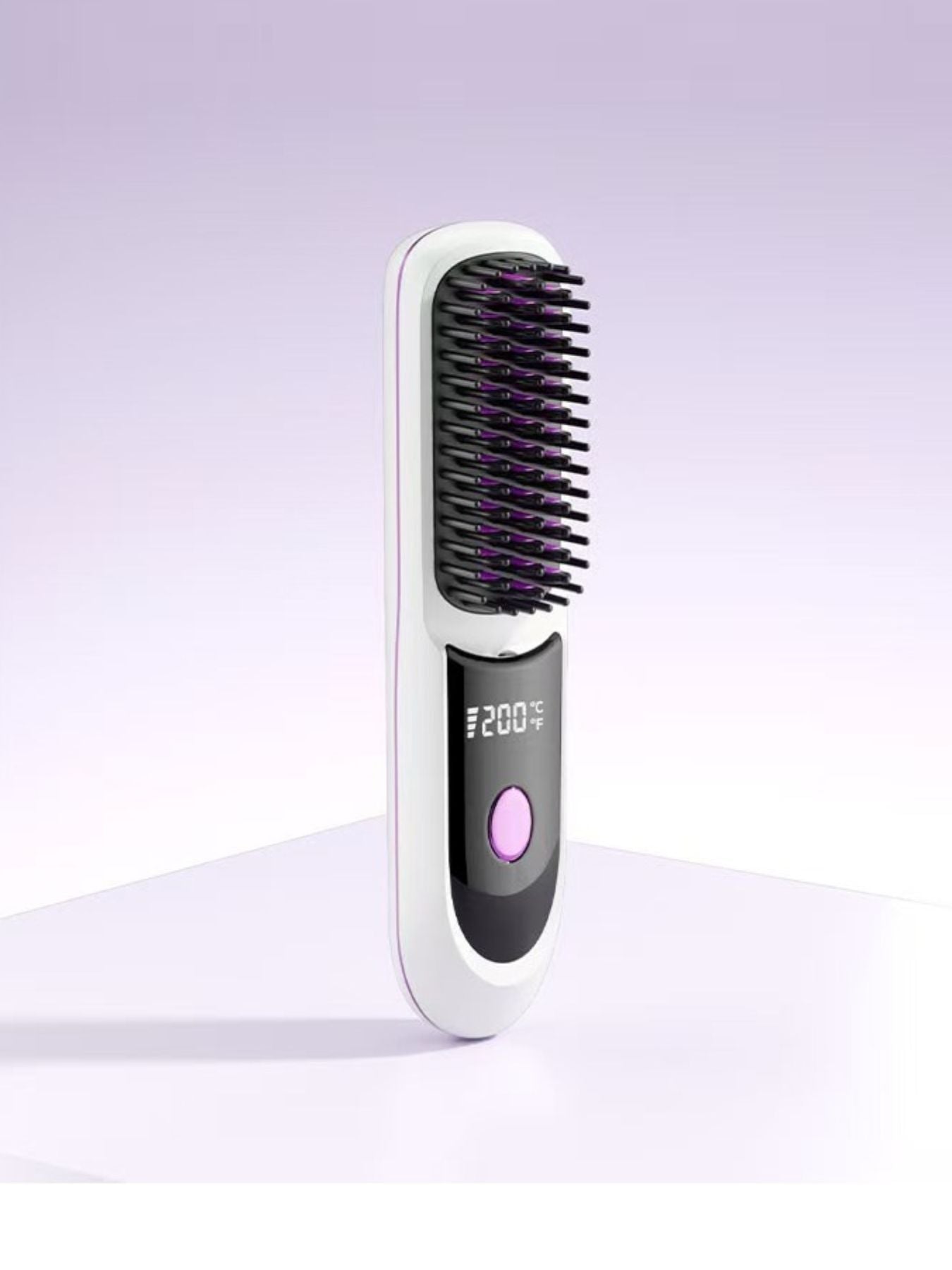 Lilac fast heating anti-scald straightening comb by Trendsi, designed for safe, quick hair styling with heat protection.