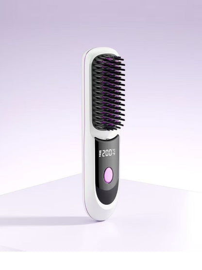 Lilac fast heating anti-scald straightening comb by Trendsi, designed for safe, quick hair styling with heat protection.